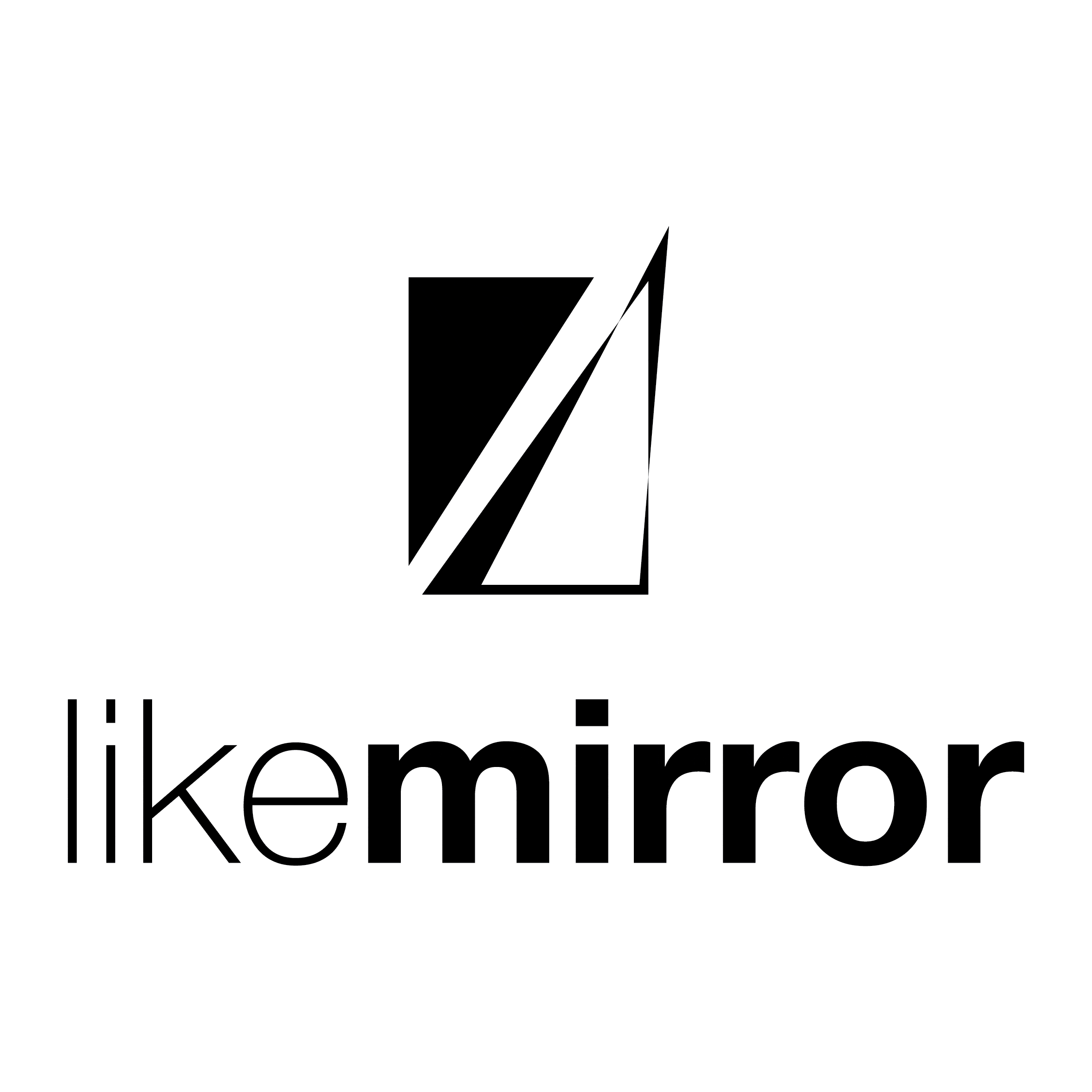 logo like mirror noir fond transparent